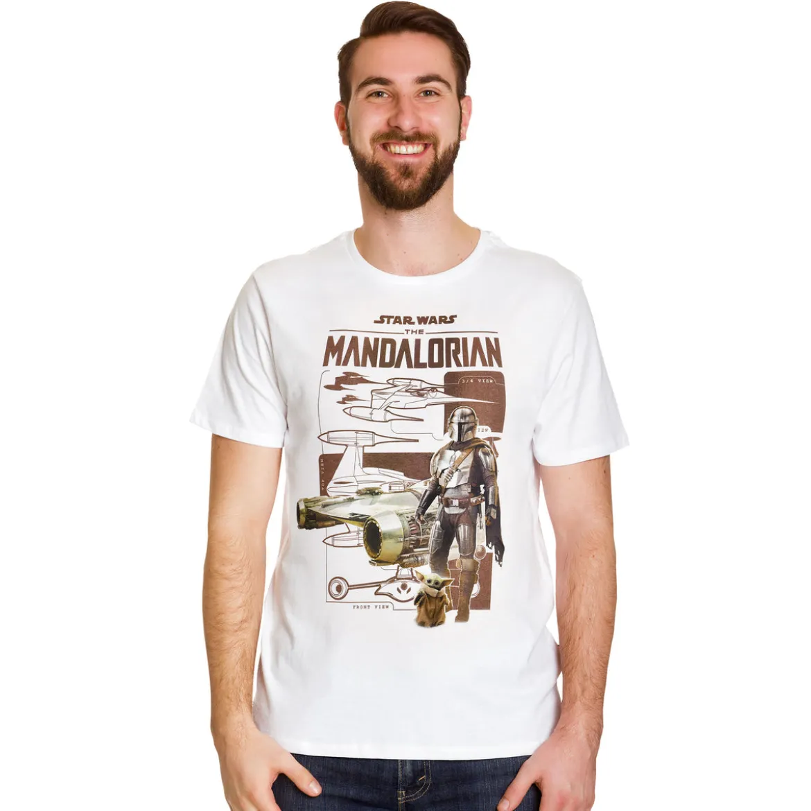 Grogu und Mandalorianer T-Shirt weiß - Star Wars The Mandalorian