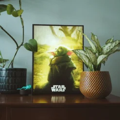 Grogu Wandbild mit Licht - Star Wars The Mandalorian