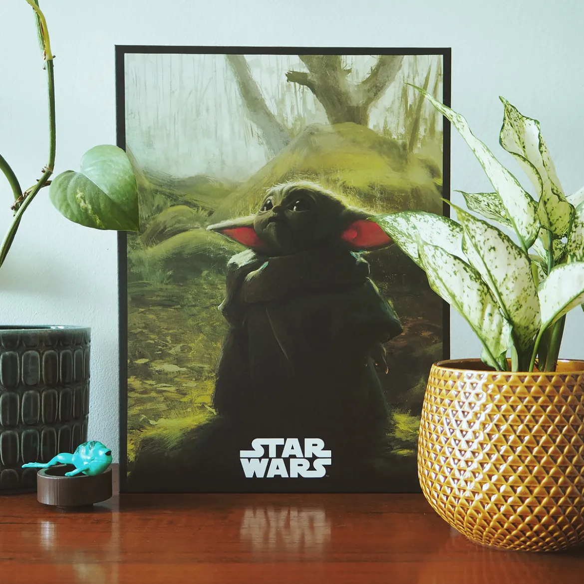 Grogu Wandbild mit Licht - Star Wars The Mandalorian