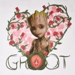 Guardians of the Galaxy - Baby Groot Heart T-Shirt Damen weiß
