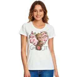 Guardians of the Galaxy - Baby Groot Heart T-Shirt Damen weiß