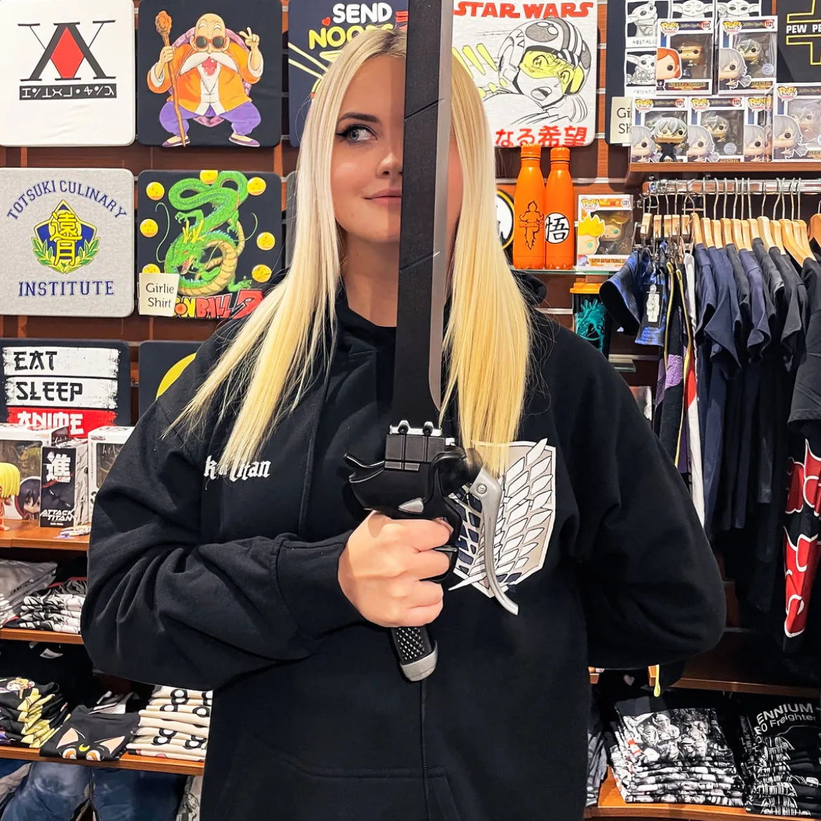 Halbklingen-Schwert Replik mit Scheide für Attack on Titan Fans