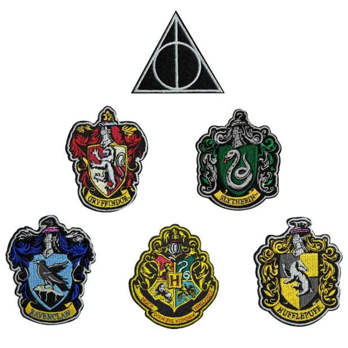 Harry Potter Aufnäher 6er-Pack Hauswappen