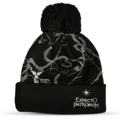 Harry Potter - Expecto Patronum Mütze mit Bommel schwarz