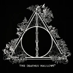 Harry Potter - Floral Deathly Hallows T-Shirt Damen schwarz