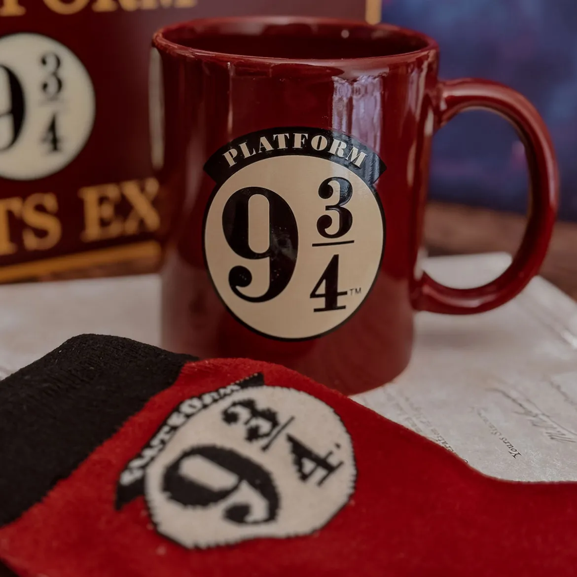 Harry Potter - Gleis 9 3/4 Socken und Tasse
