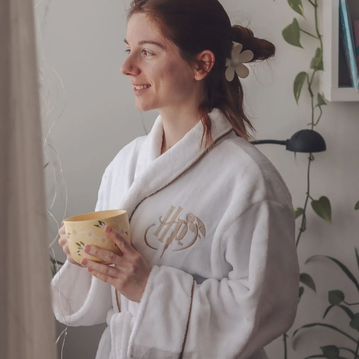 Harry Potter - Goldener Schnatz Bademantel Damen weiß