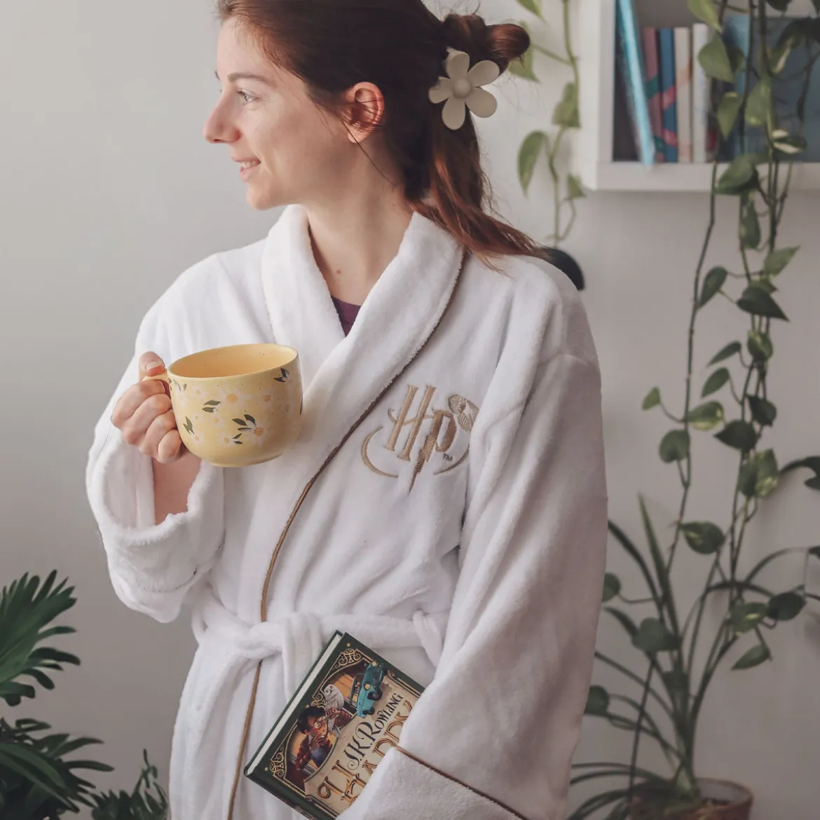 Harry Potter - Goldener Schnatz Bademantel Damen weiß