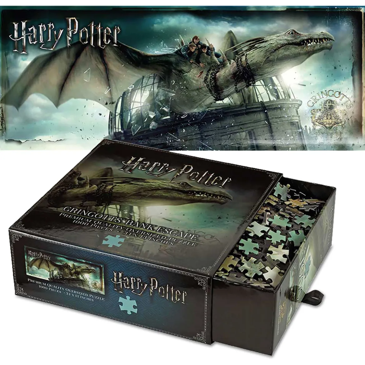 Harry Potter - Gringotts Bank mit Drache Premium Puzzle