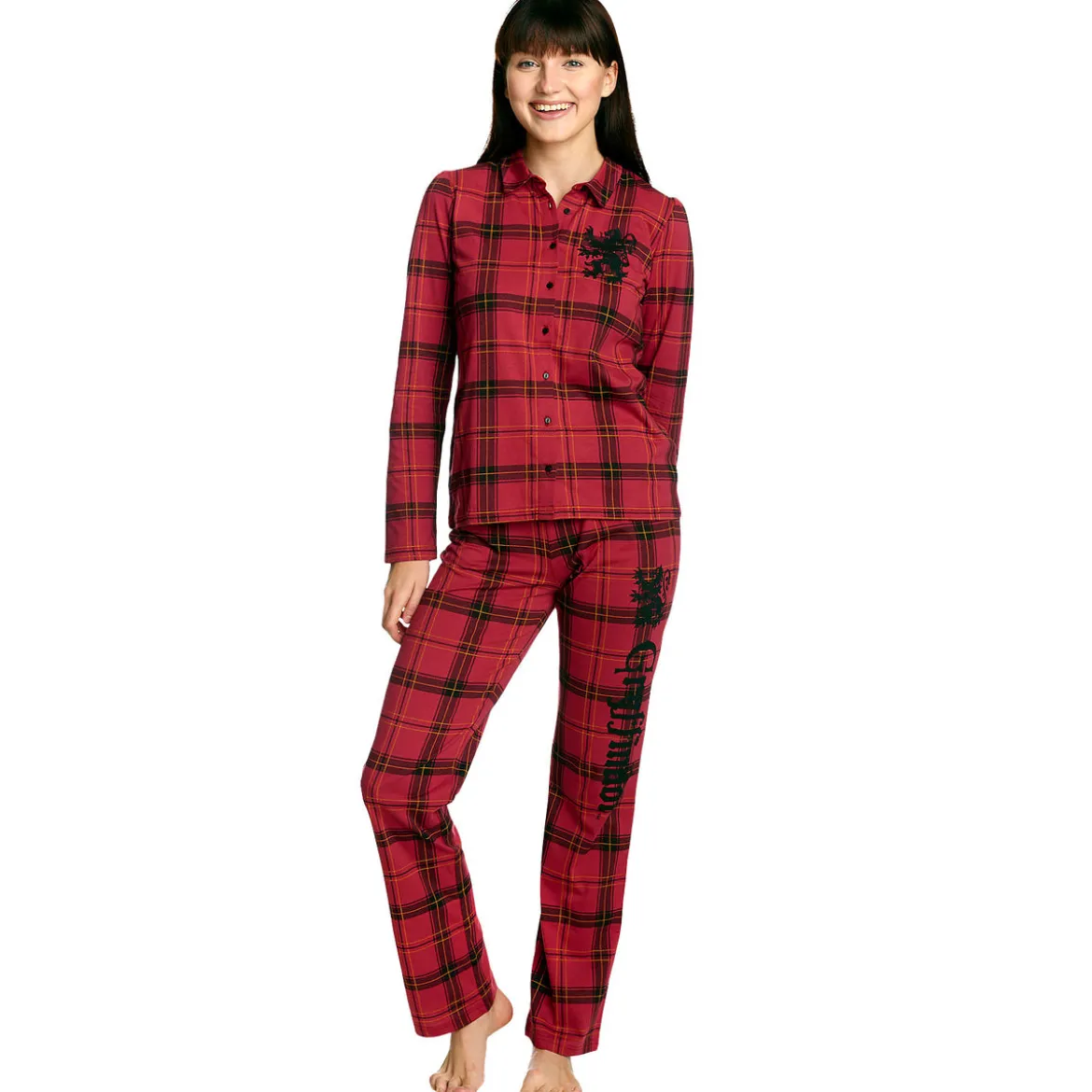Harry Potter - Gryffindor Karo Pyjama Damen rot
