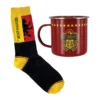 Harry Potter - Gryffindor Quidditch Socken und Emaille Tasse
