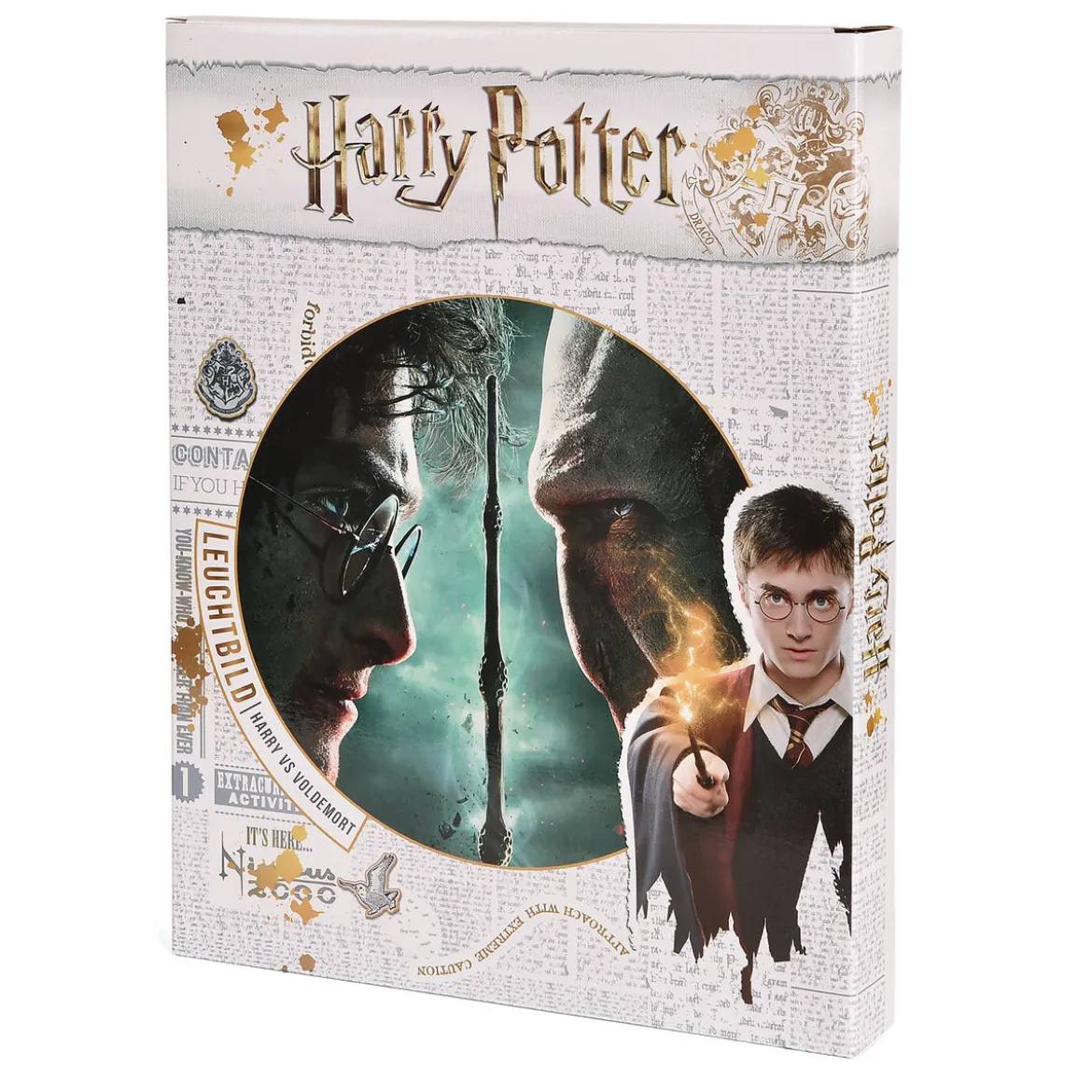 Harry Potter - Harry vs. Voldemort Wandbild mit Licht