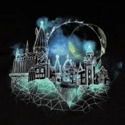 Harry Potter - Hogwarts at Night Sketch T-Shirt schwarz