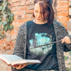 Harry Potter - Hogwarts at Night Sketch T-Shirt schwarz