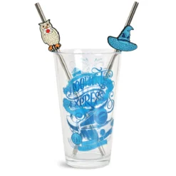 Harry Potter - Hogwarts Glas mit 2 Strohhalmen