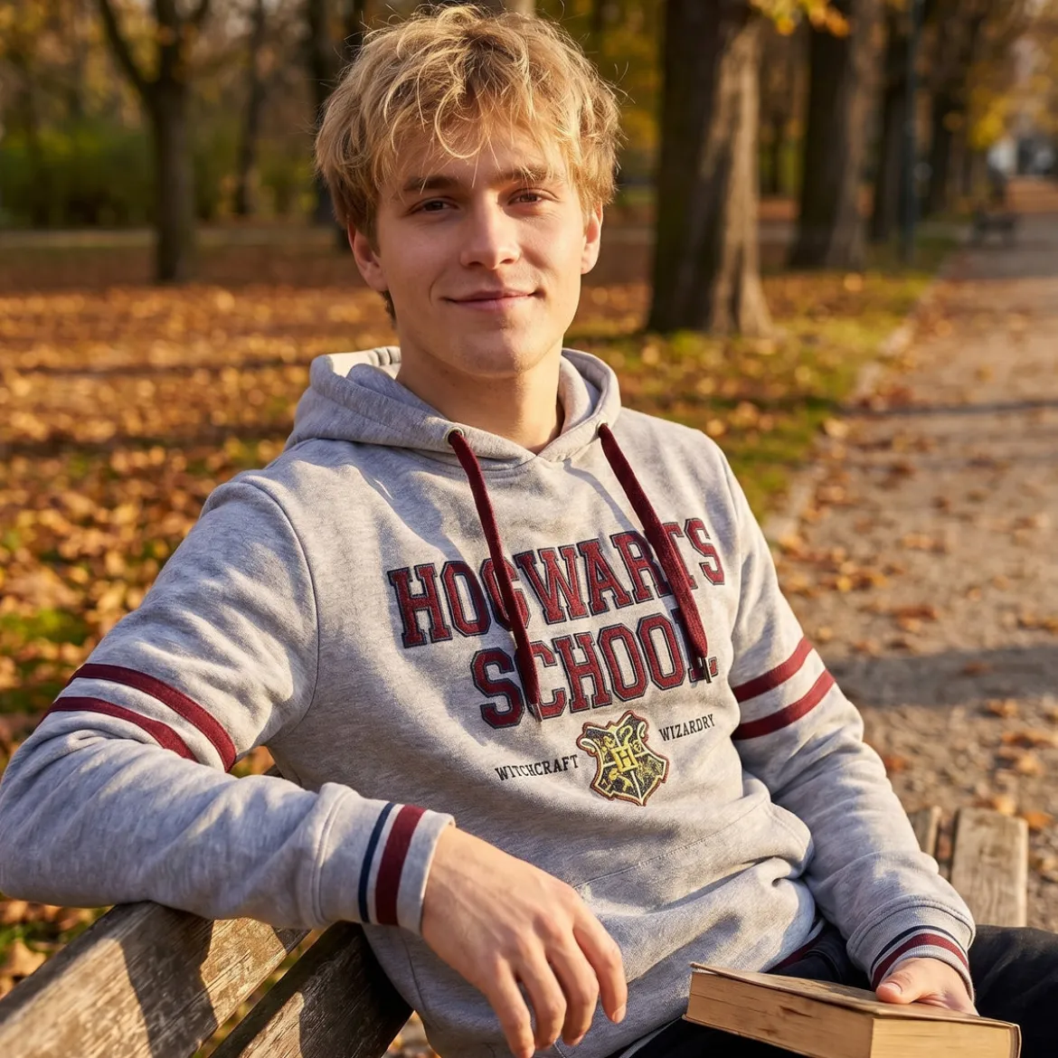 Harry Potter - Hogwarts School Hoodie grau