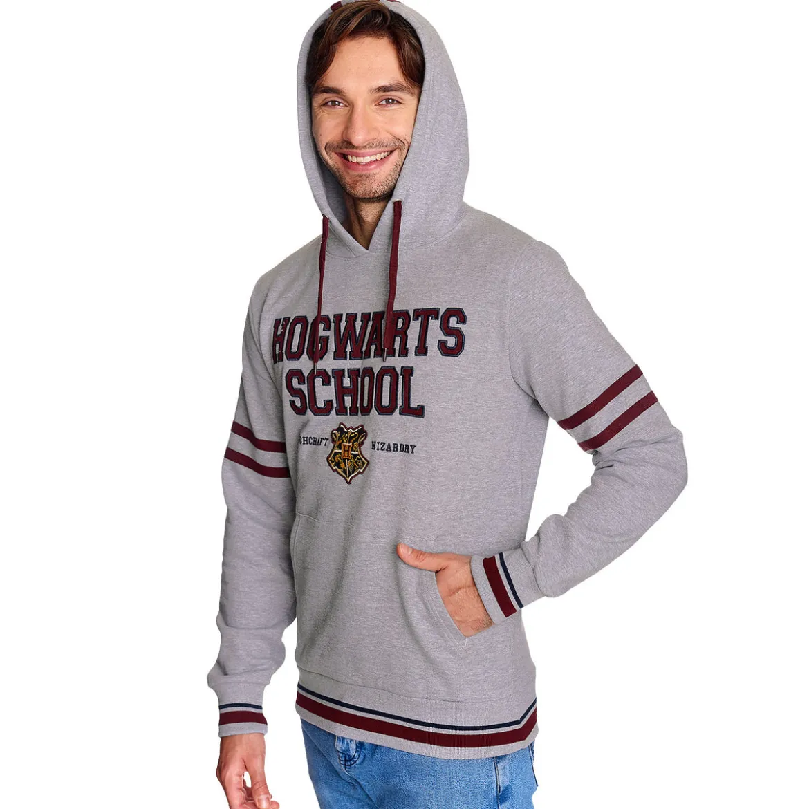Harry Potter - Hogwarts School Hoodie grau