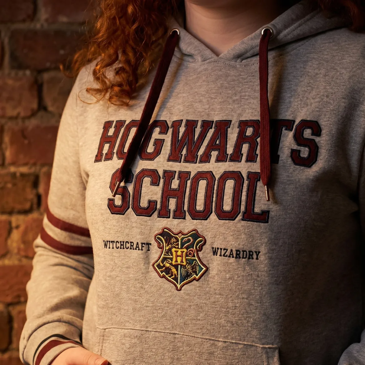 Harry Potter - Hogwarts School Hoodie grau