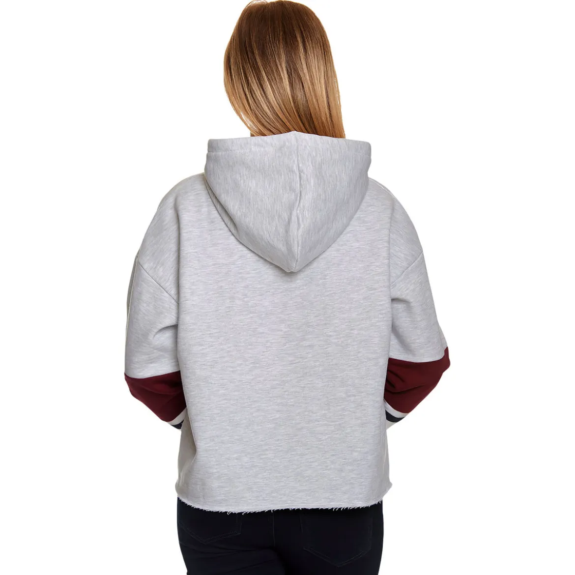 Harry Potter - Hogwarts School Crop Hoodie Damen grau