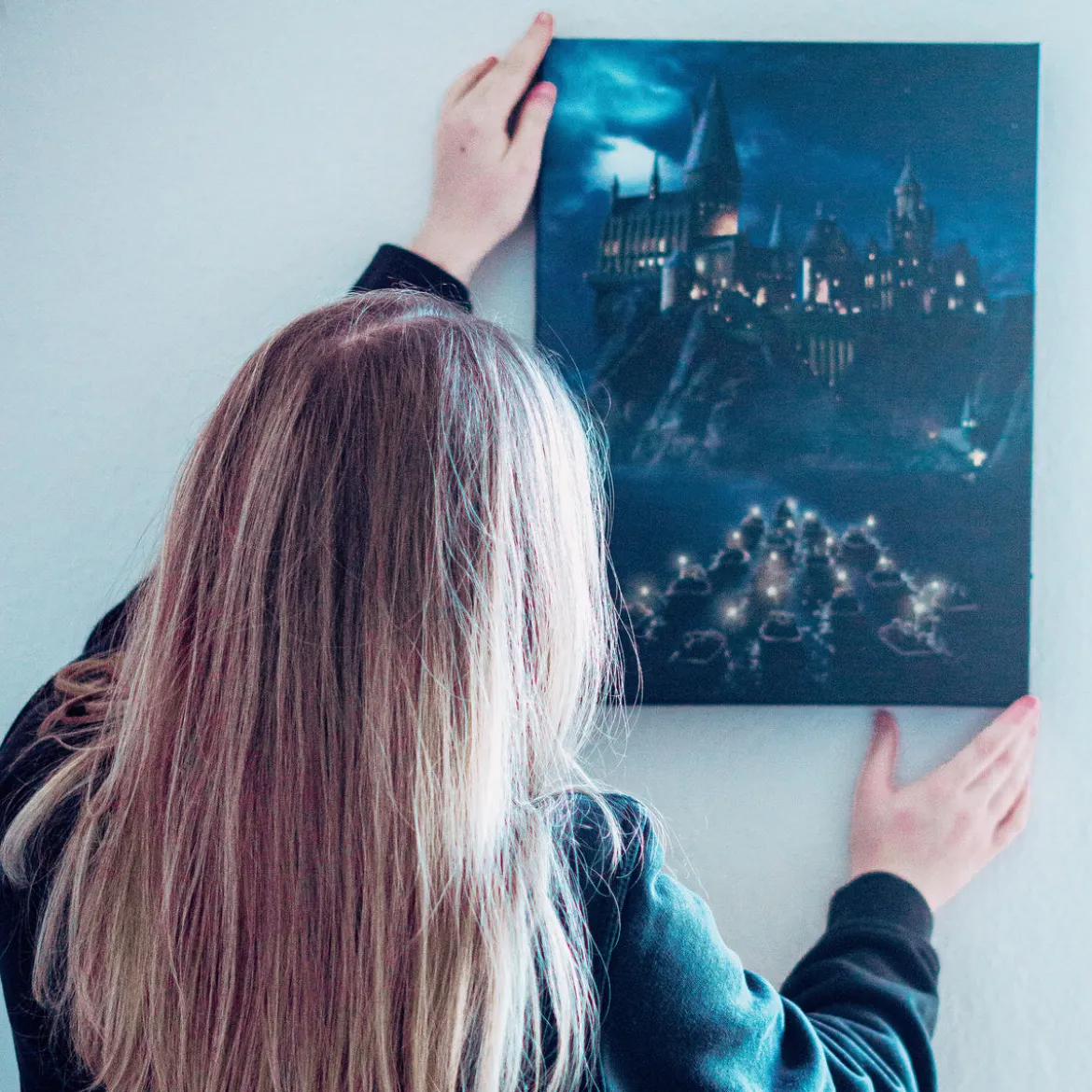 Harry Potter - Hogwarts Wandbild mit Licht