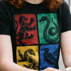 Harry Potter - Hogwarts Wappen distressed T-Shirt schwarz