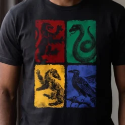 Harry Potter - Hogwarts Wappen distressed T-Shirt schwarz
