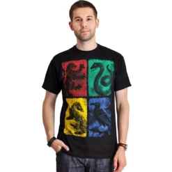 Harry Potter - Hogwarts Wappen distressed T-Shirt schwarz