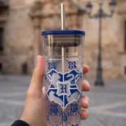 Harry Potter - Hogwarts Wappen Becher mit Strohhalm
