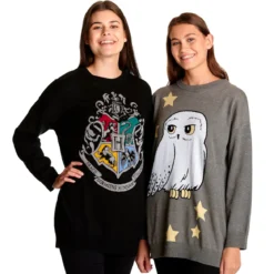 Harry Potter - Hogwarts Wappen Oversize Sweater schwarz