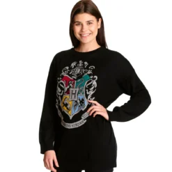 Harry Potter - Hogwarts Wappen Oversize Sweater schwarz