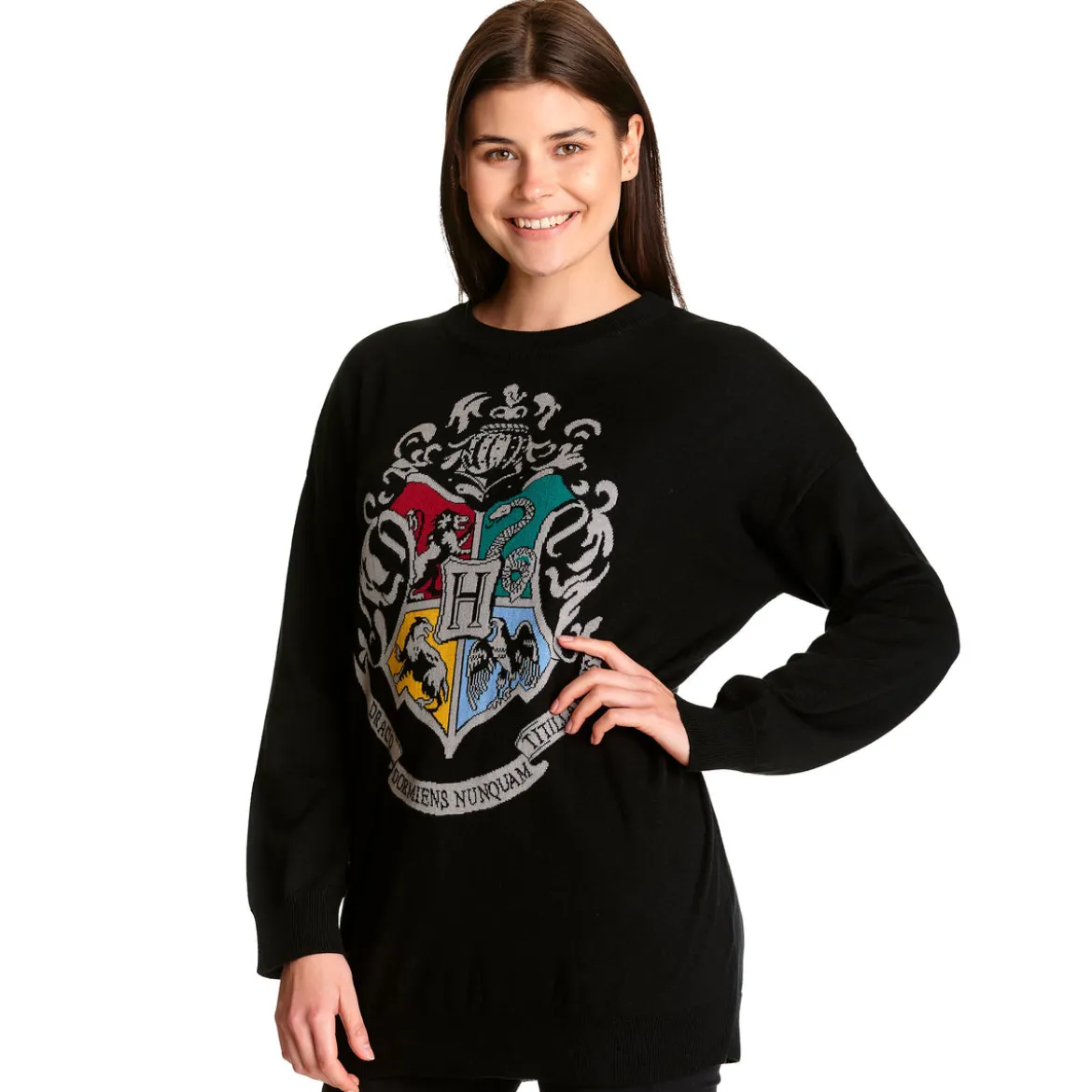 Harry Potter - Hogwarts Wappen Oversize Sweater schwarz
