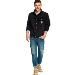 Harry Potter - Hogwarts Wappen Jeansjacke schwarz