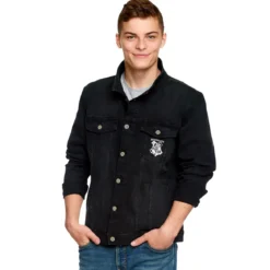 Harry Potter - Hogwarts Wappen Jeansjacke schwarz