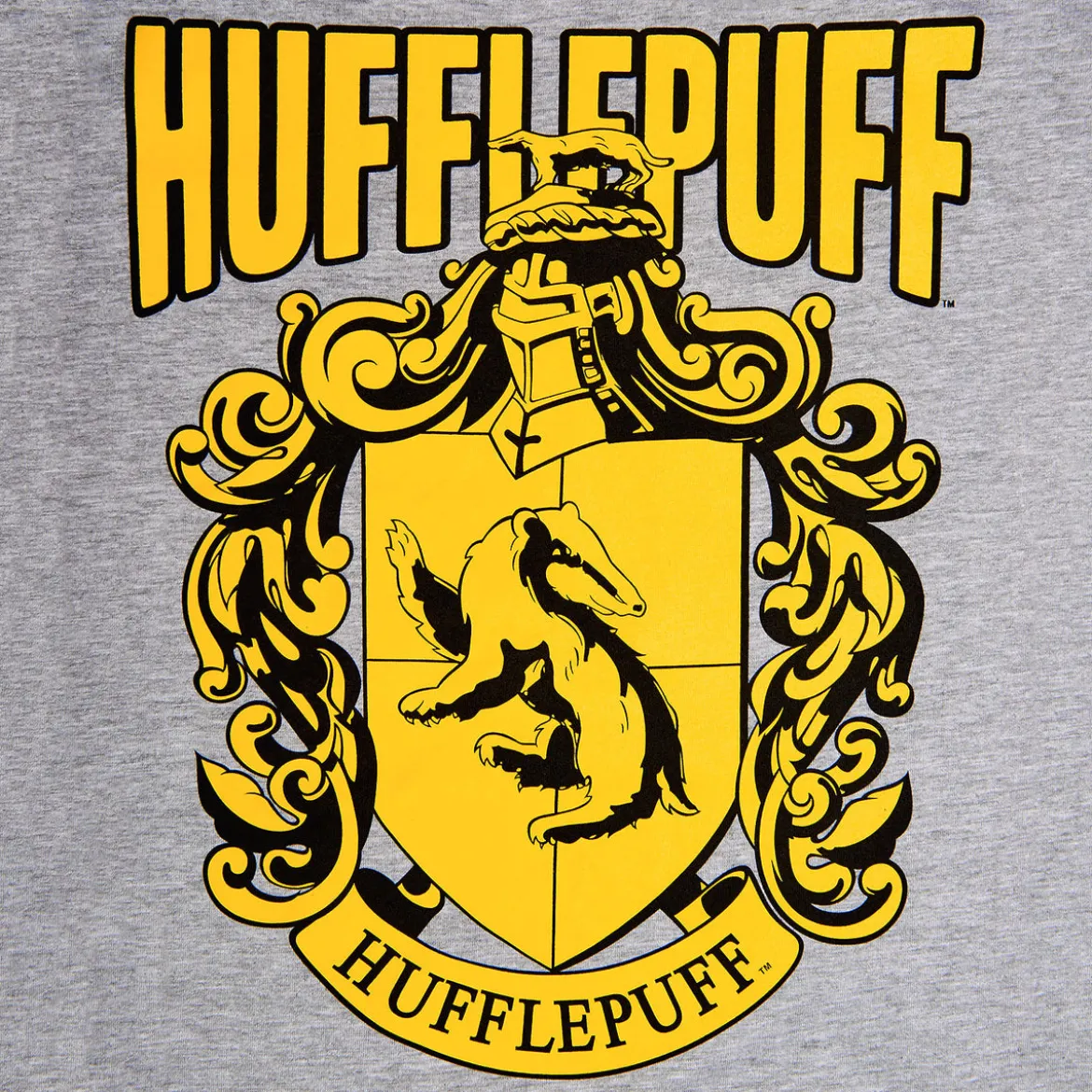 Harry Potter - Hufflepuff Wappen T-Shirt grau