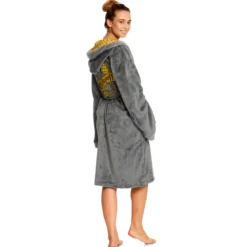 Harry Potter - Hufflepuff Wappen Bademantel grau