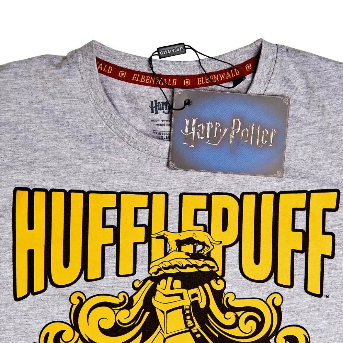 Harry Potter - Hufflepuff Wappen T-Shirt Damen grau