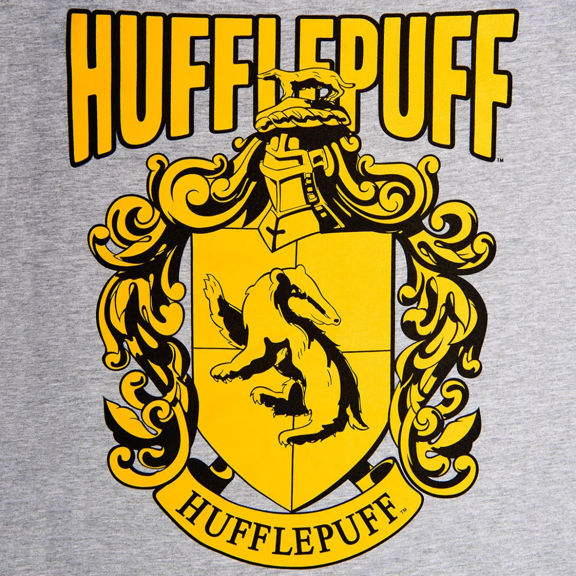 Harry Potter - Hufflepuff Wappen T-Shirt Damen grau