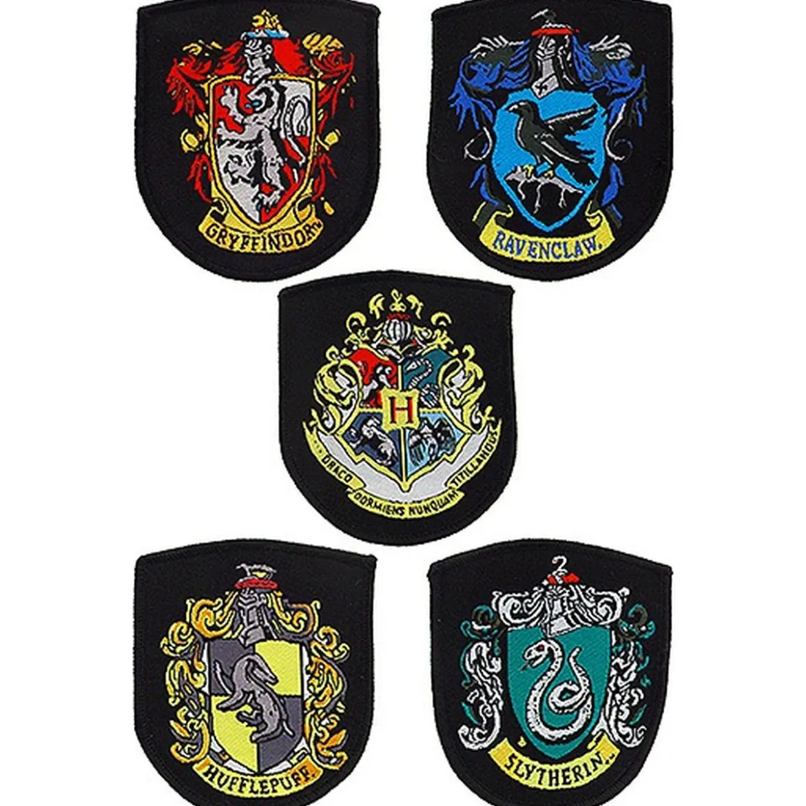 Harry Potter - Häuser Wappen Aufnäher 5er Set