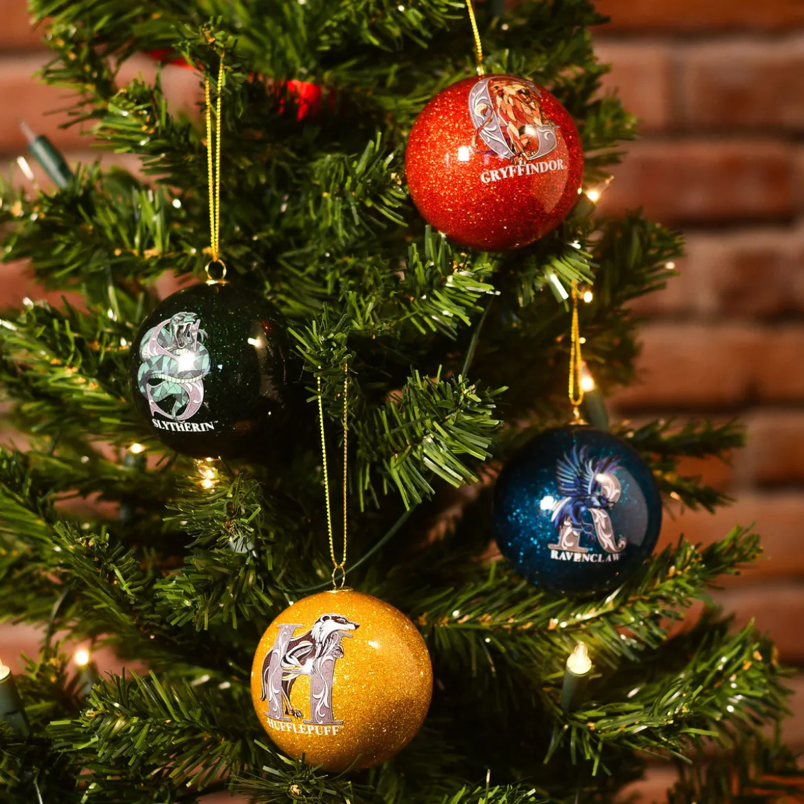 Harry Potter - Häuser Wappen Weihnachtsbaumkugeln 4er Set