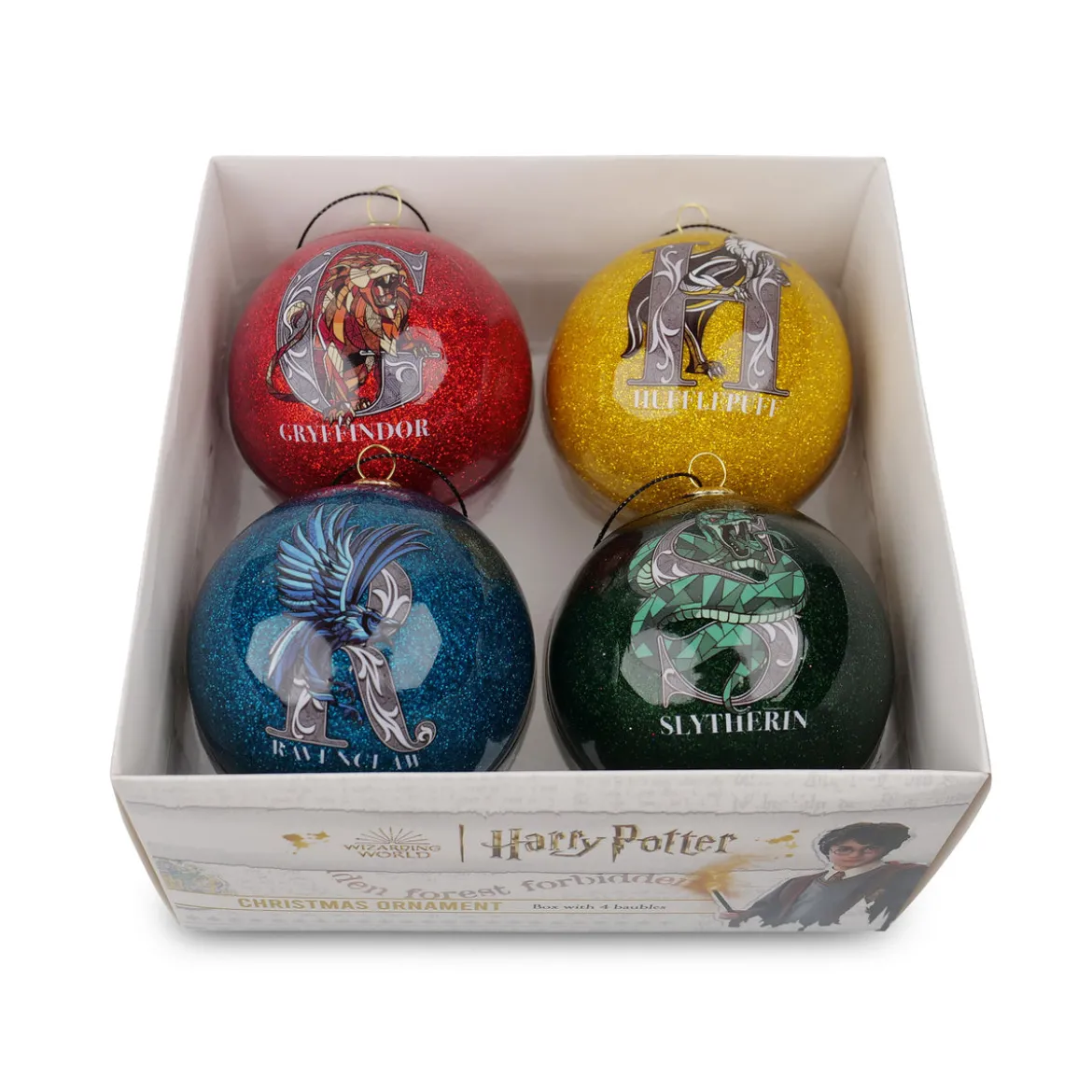 Harry Potter - Häuser Wappen Weihnachtsbaumkugeln 4er Set