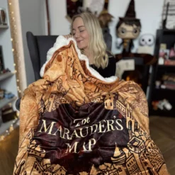 Harry Potter - Karte des Rumtreibers Flauschdecke mit Teddyfell