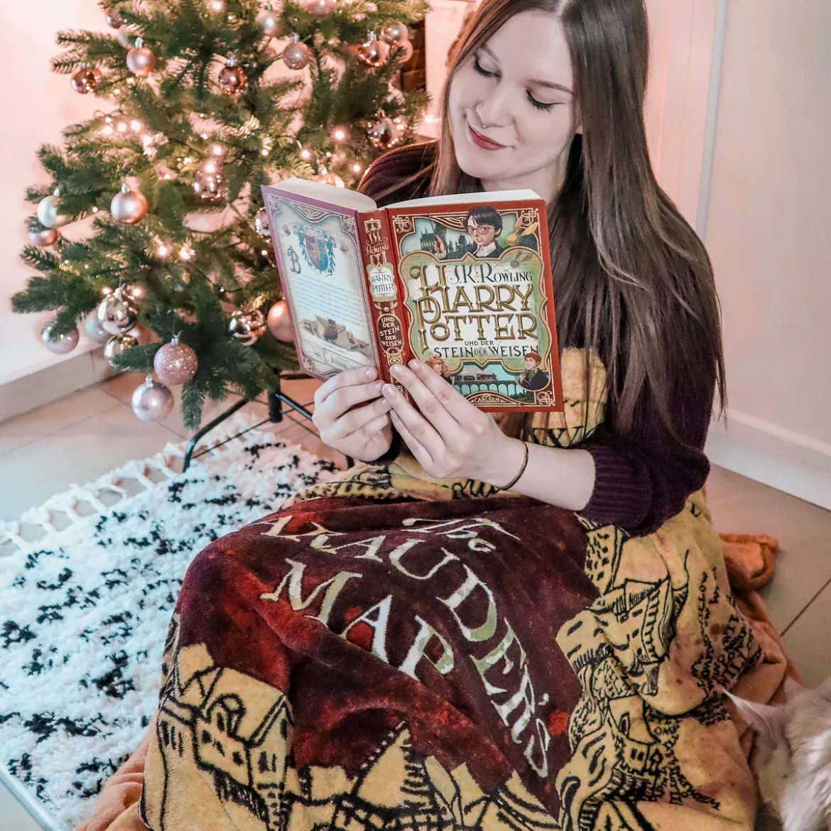 Harry Potter - Karte des Rumtreibers Flauschdecke mit Teddyfell