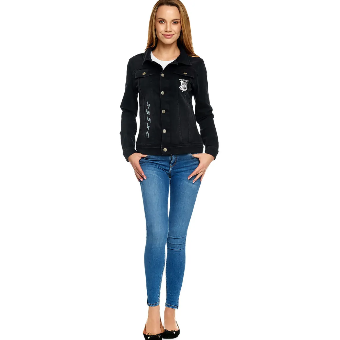 Harry Potter - Karte des Rumtreibers Jeansjacke Damen schwarz
