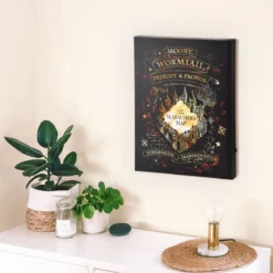 Harry Potter - Karte des Rumtreibers Wandbild mit Licht