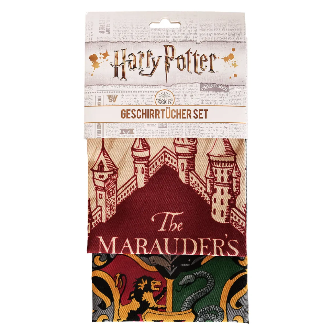Harry Potter - Karte des Rumtreibers & Hogwarts Geschirrtücher Set