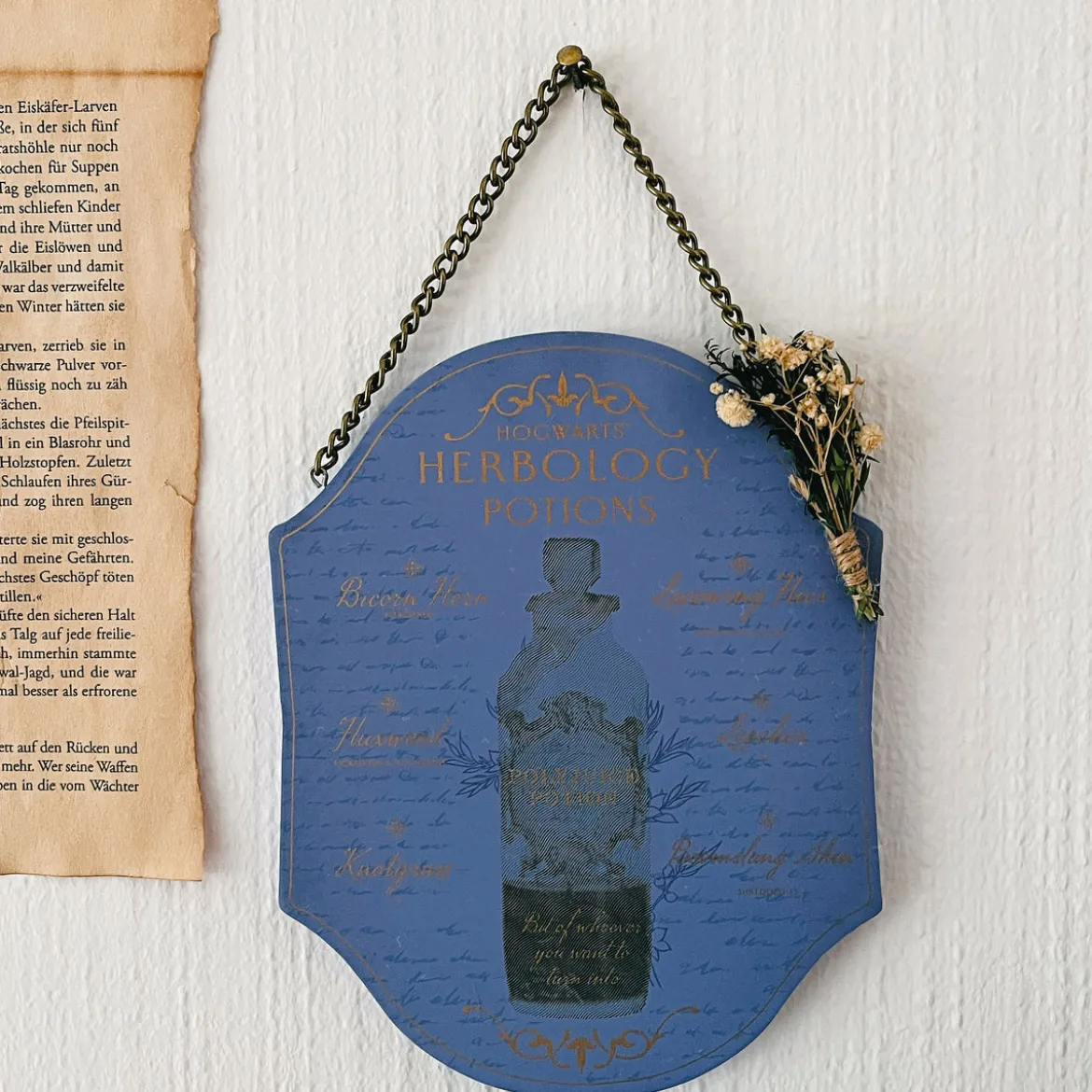 Harry Potter - Kräuterkunde und Zaubertränke Wandbild Holz