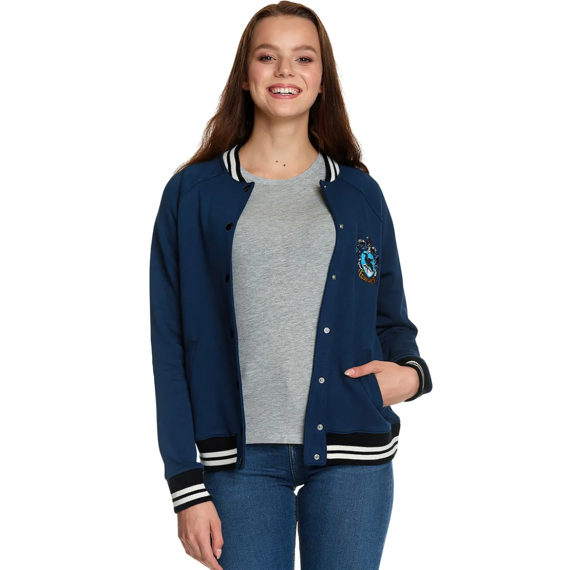 Harry Potter - Ravenclaw Wappen College Jacke Damen blau