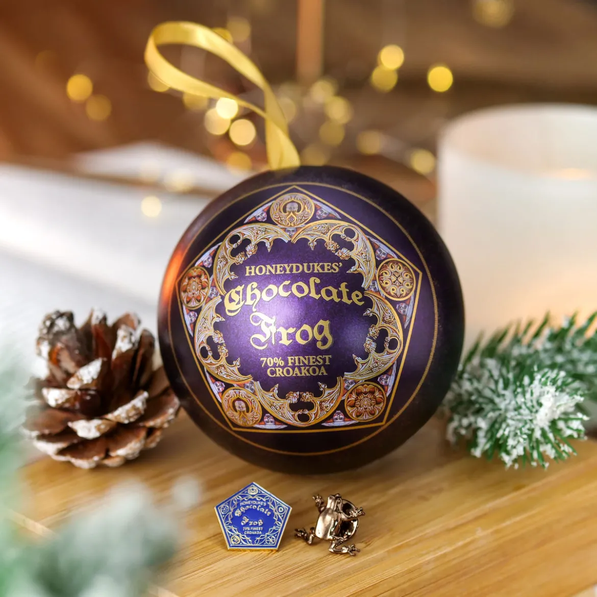 Harry Potter - Schokofrosch Weihnachtskugel mit Pins