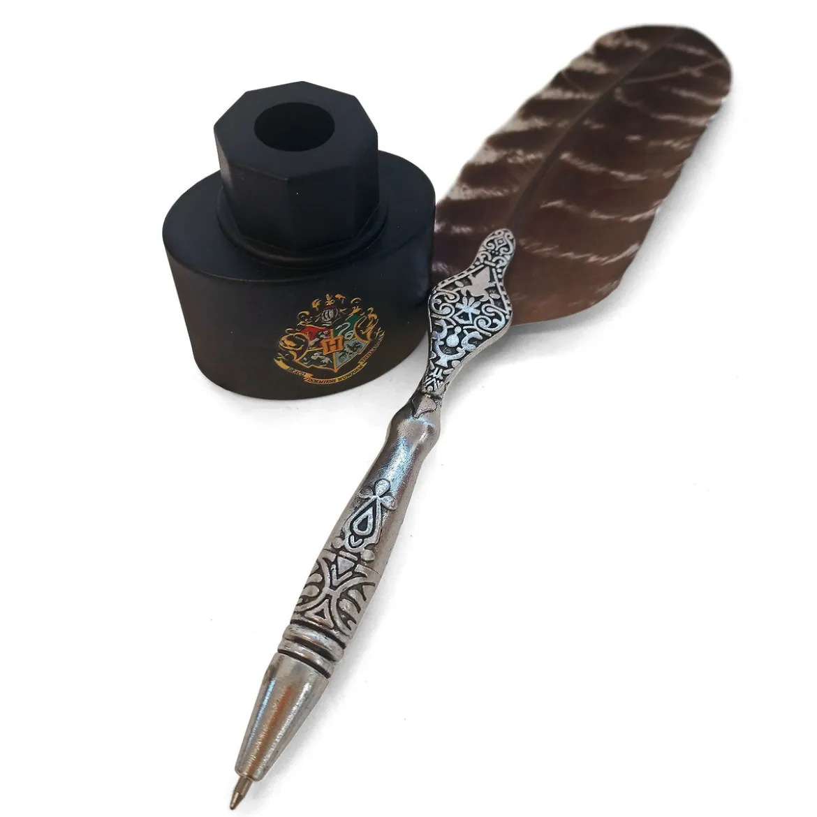 Harry Potter - Schreibfeder Stift mit Tintenfass Halter