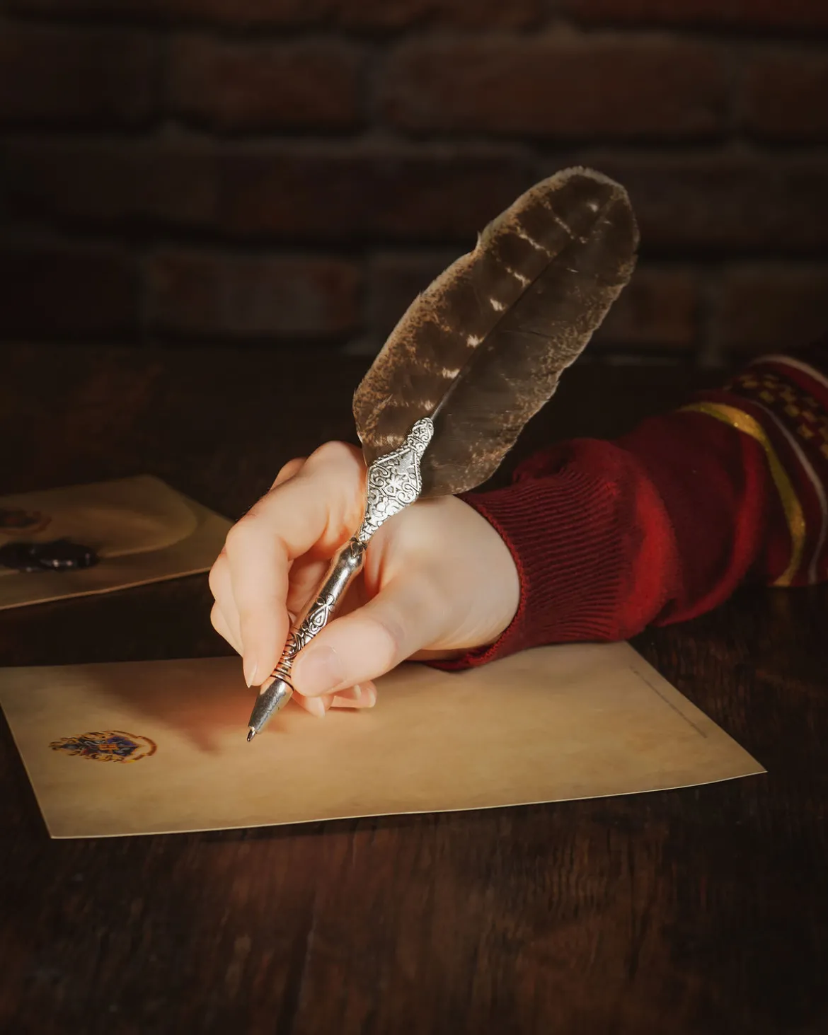 Harry Potter - Schreibfeder Stift mit Tintenfass Halter